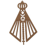 Aplique Nossa Senhora com Terço 15x9,5cm em MDF - Palácio da Arte