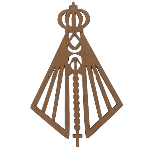 Aplique Nossa Senhora com Terço 15x9,5cm em MDF - Palácio da Arte