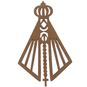 Aplique Nossa Senhora com Terço 15x9,5cm em MDF - Palácio da Arte