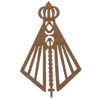 Aplique Nossa Senhora com Terço 15x9,5cm em MDF - Palácio da Arte
