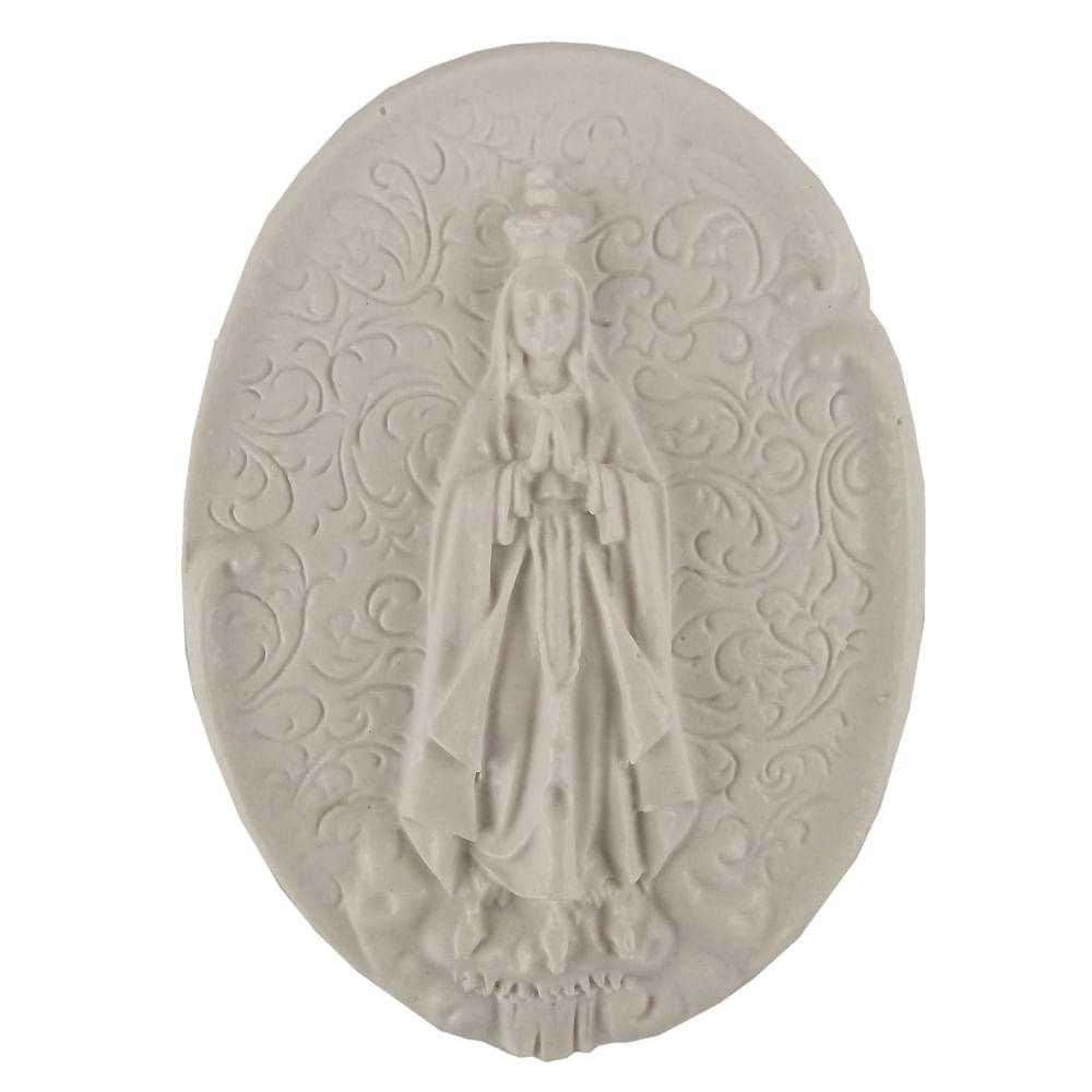 Aplique Nossa Senhora de Fátima 10,5x7,8cm Resina - Palácio da Arte