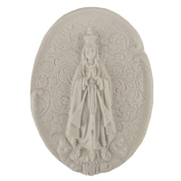 Aplique Nossa Senhora de Fátima 10,5x7,8cm Resina - Palácio da Arte
