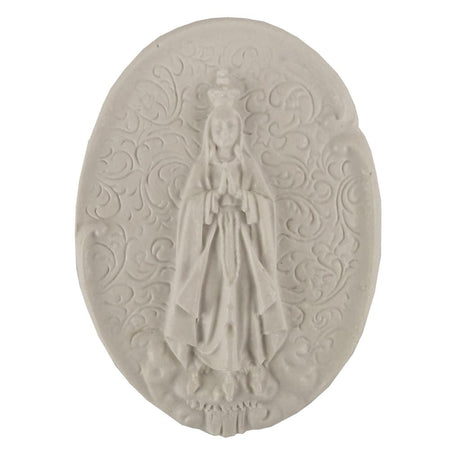 Aplique Nossa Senhora de Fátima 10,5x7,8cm Resina - Palácio da Arte