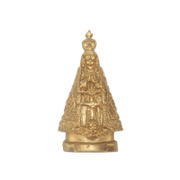 Aplique Nossa Senhora Dourado 4x8cm Resina - Palácio da Arte