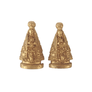 Aplique Nossa Senhora Mini Dourado 2,5x4,5cm 2 unidades Resina - Palácio da Arte