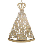 Aplique Oração Nossa Senhora Aparecida 30,8x19,7cm em MDF - Palácio da Arte