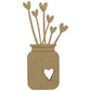 Aplique Potes Flor Love em MDF com 4 peças - Palácio da Arte