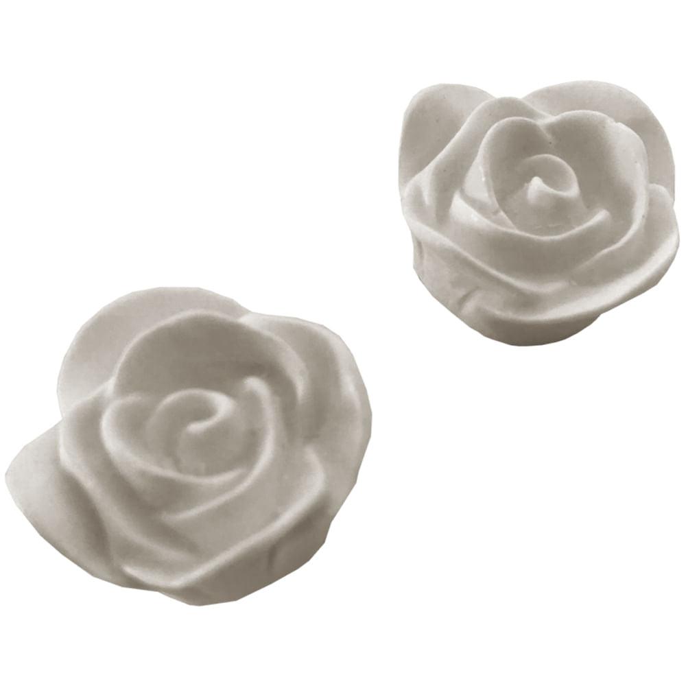 Aplique Rosa 2,5x2,5cm com 2 unidades Resina - Palácio da Arte