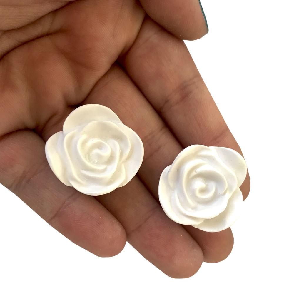 Aplique Rosa 2,5x2,5cm com 2 unidades Resina - Palácio da Arte