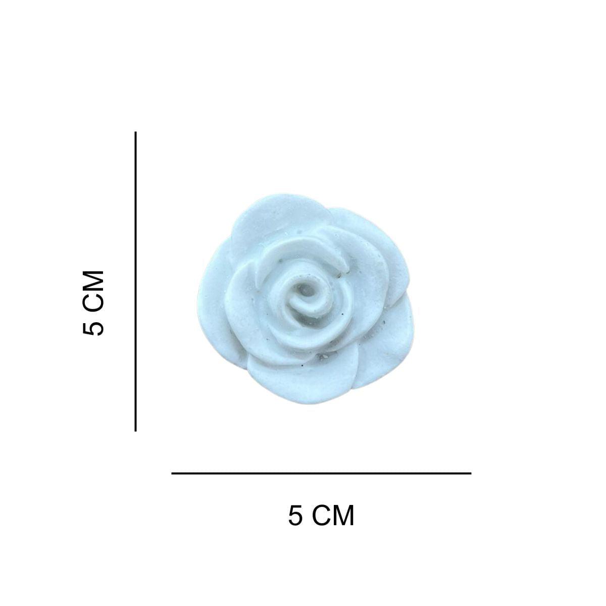 Aplique Rosa Aberta 5x5cm Resina - Palácio da Arte