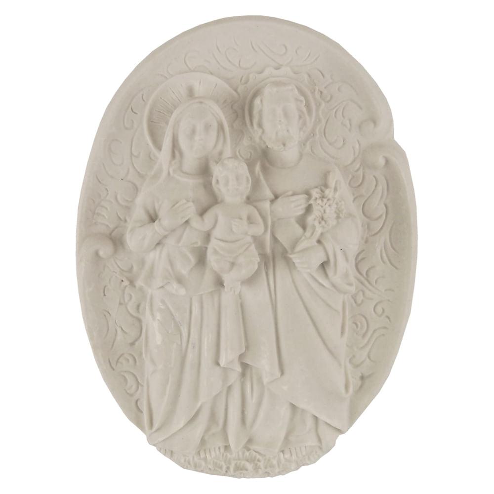Aplique Sagrada Família 10,8x8cm Resina - Palácio da Arte
