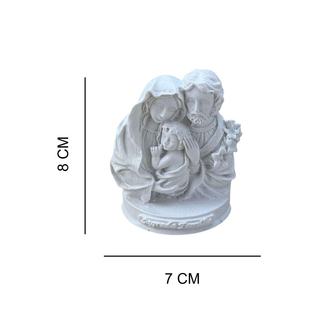 Aplique Sagrada Família Ramos com Pedestal 8x7cm Resina - Palácio da Arte