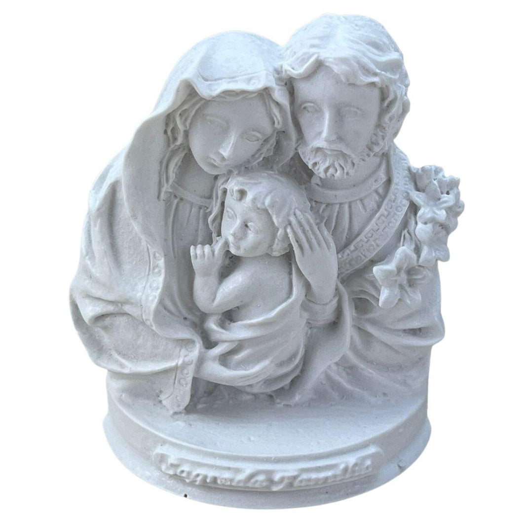 Aplique Sagrada Família Ramos com Pedestal 8x7cm Resina - Palácio da Arte
