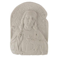 Aplique Sagrado Coração de Jesus 8,7x6,3cm Resina - Palácio da Arte