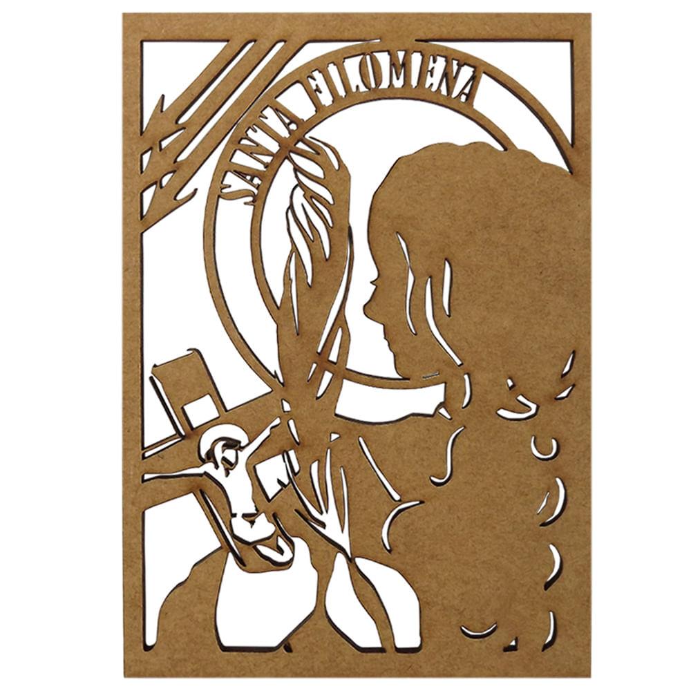 Aplique Santa Filomena 15x10cm em MDF - Palácio da Arte