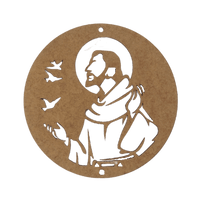 Aplique São Francisco Vazado 13x13cm em MDF - Palácio da Arte