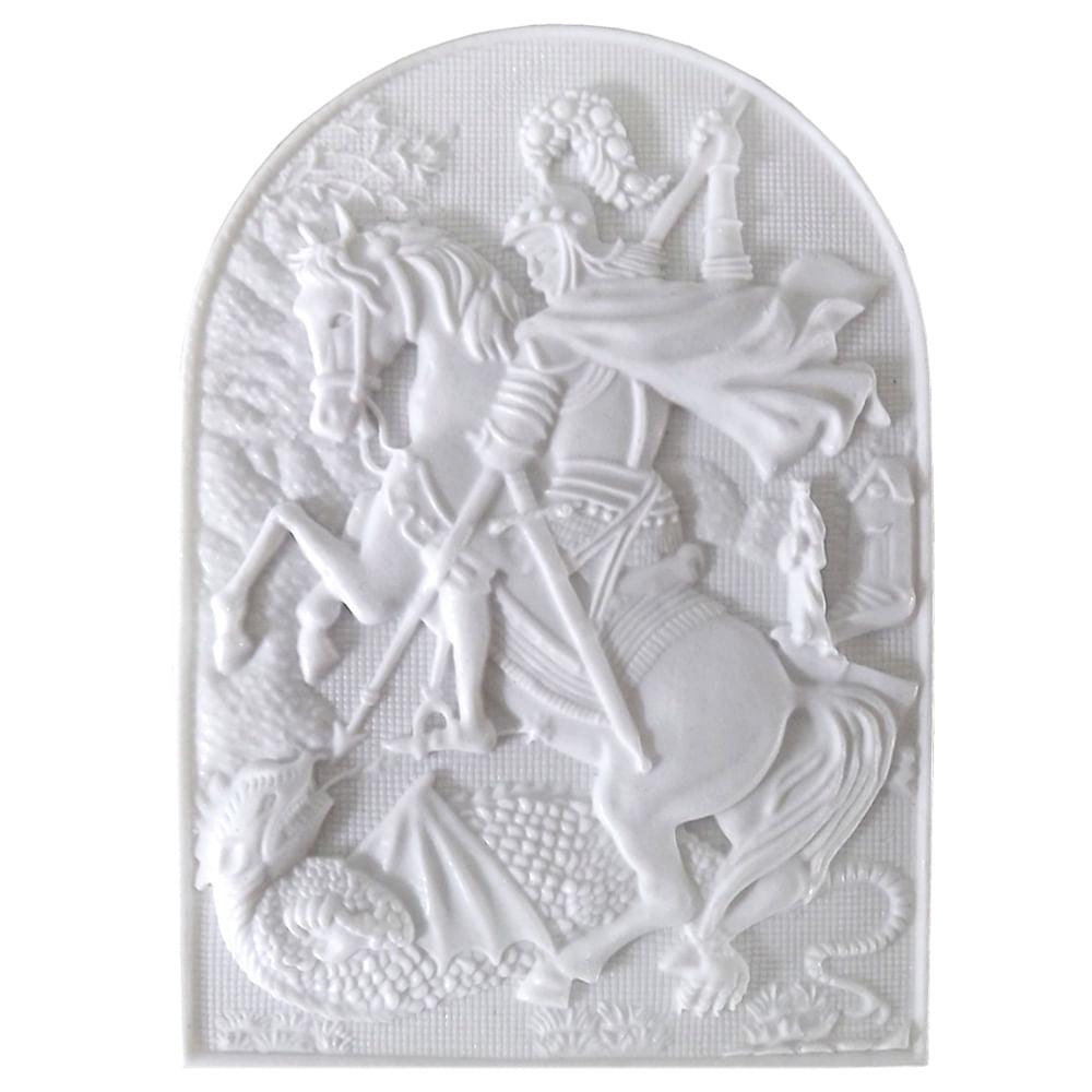 Aplique São Jorge 12x8,5cm Resina - Palácio da Arte