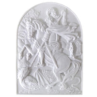 Aplique São Jorge 12x8,5cm Resina - Palácio da Arte