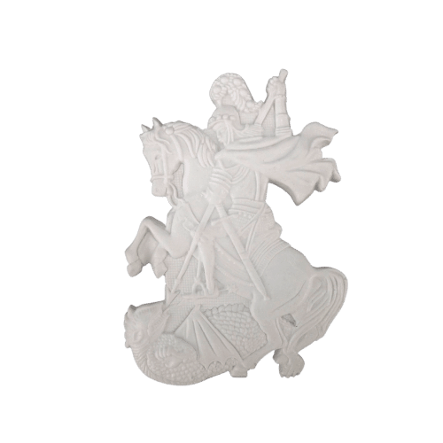 Aplique São Jorge 7,5x10cm Resina - Palácio da Arte