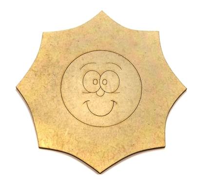 Aplique Sol Rindo 15x15cm em MDF - Palácio da Arte