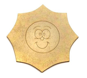 Aplique Sol Rindo 15x15cm em MDF - Palácio da Arte