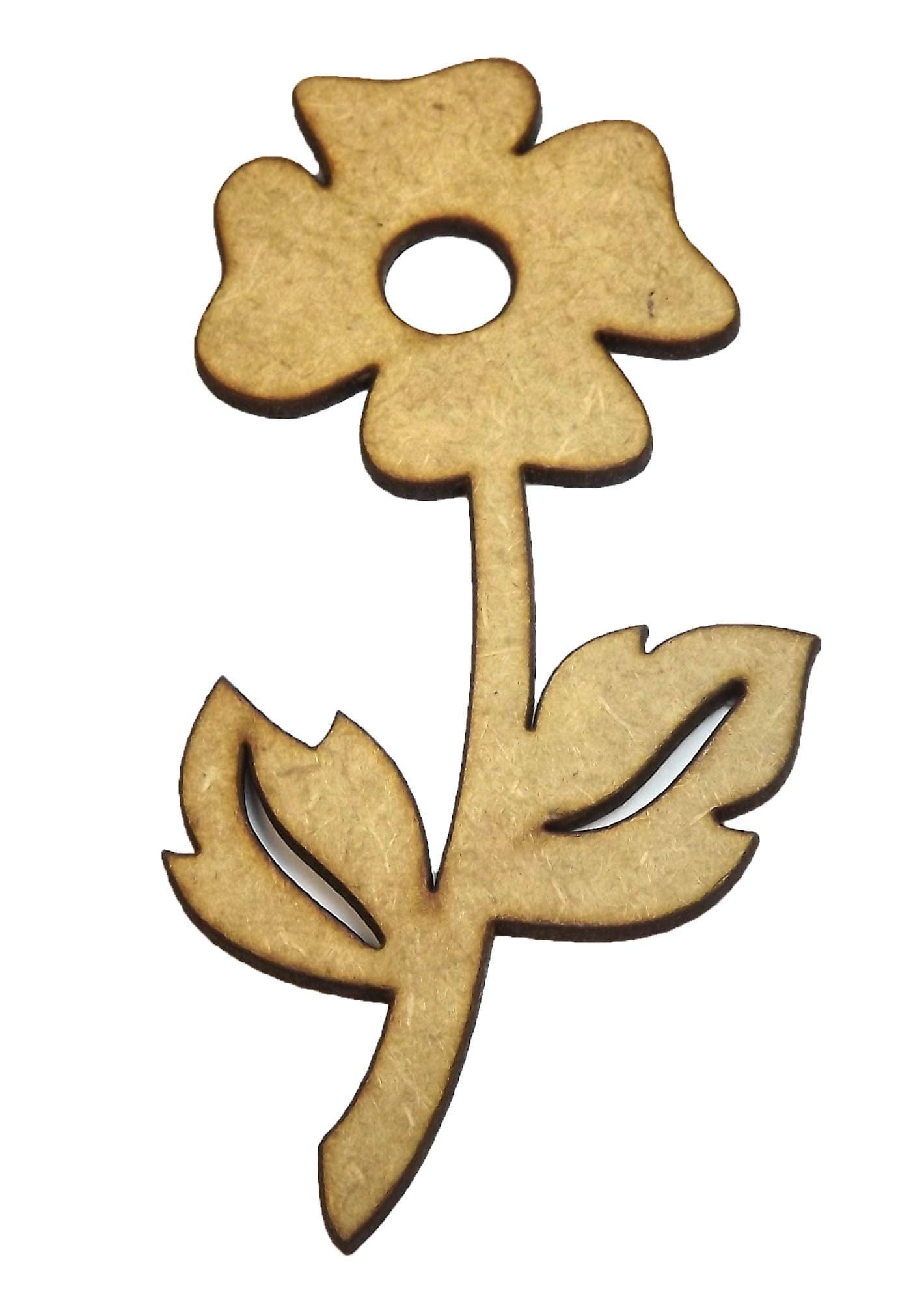 Aplique Trevo com Folhas 14x6cm em MDF - Palácio da Arte