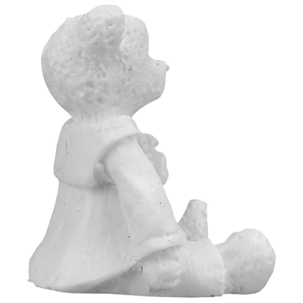 Aplique Ursinho Sentado 3D 5,5x5,2x4,5cm Resina - Palácio da Arte