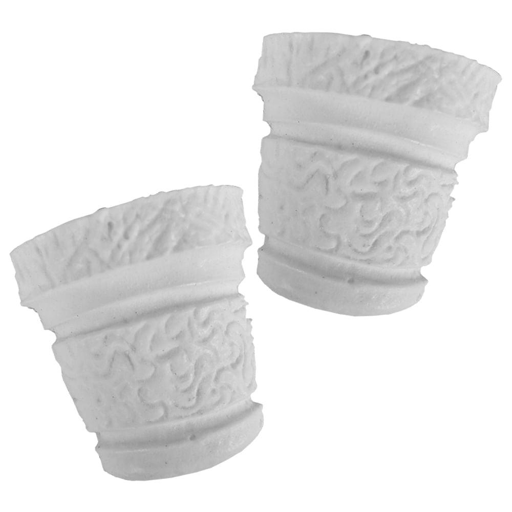 Aplique Vaso Trabalhado 4x3,8cm com 2 unidades Resina - Palácio da Arte
