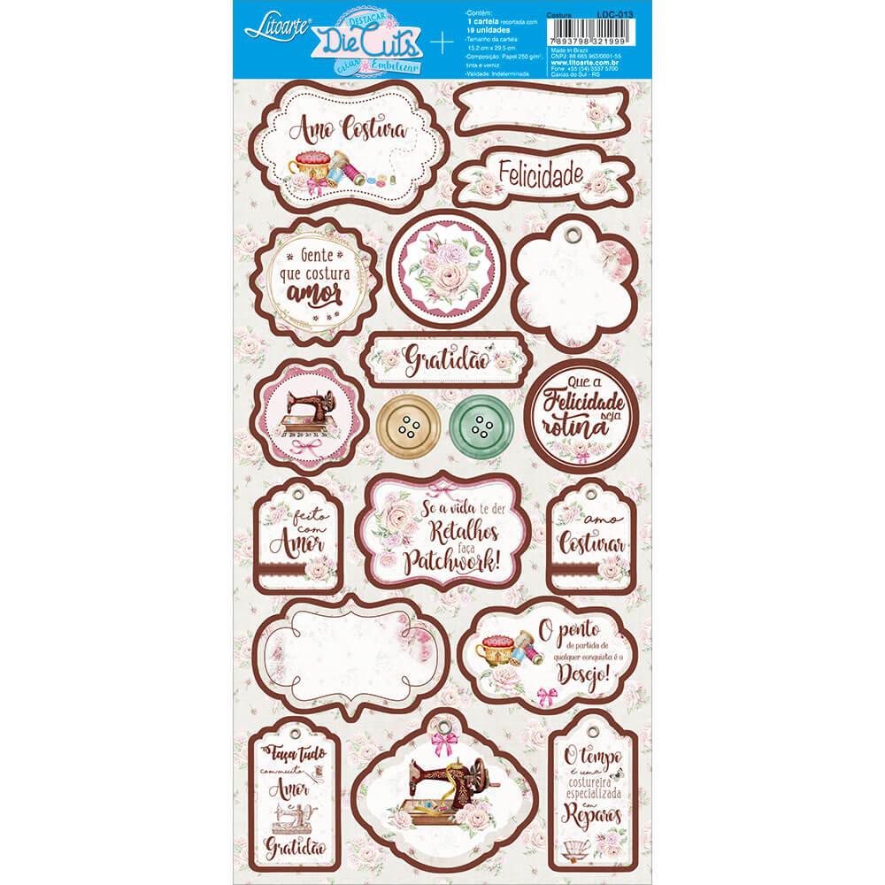 Apliques Die Cuts Litoarte LDC-013 15x29cm Costura e Renda - Palácio da Arte