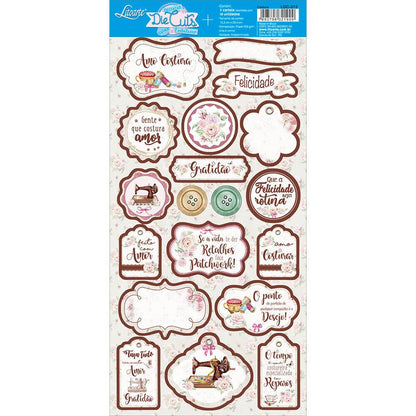 Apliques Die Cuts Litoarte LDC-013 15x29cm Costura e Renda - Palácio da Arte