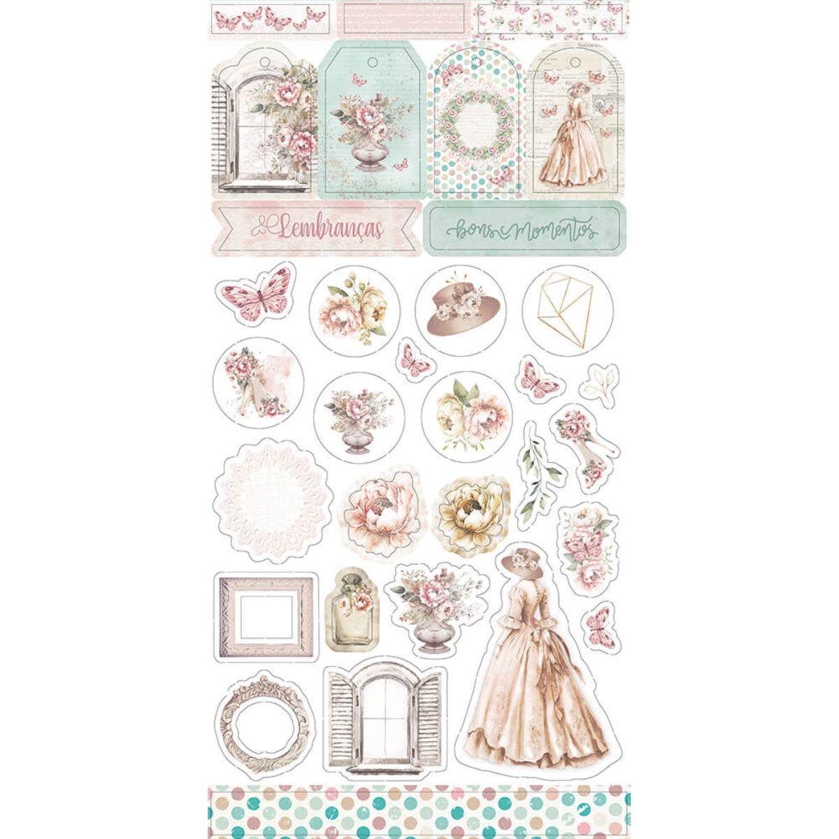 Apliques Die Cuts Litoarte LDC-051 15x29cm Meu Sonho Vintage - Palácio da Arte