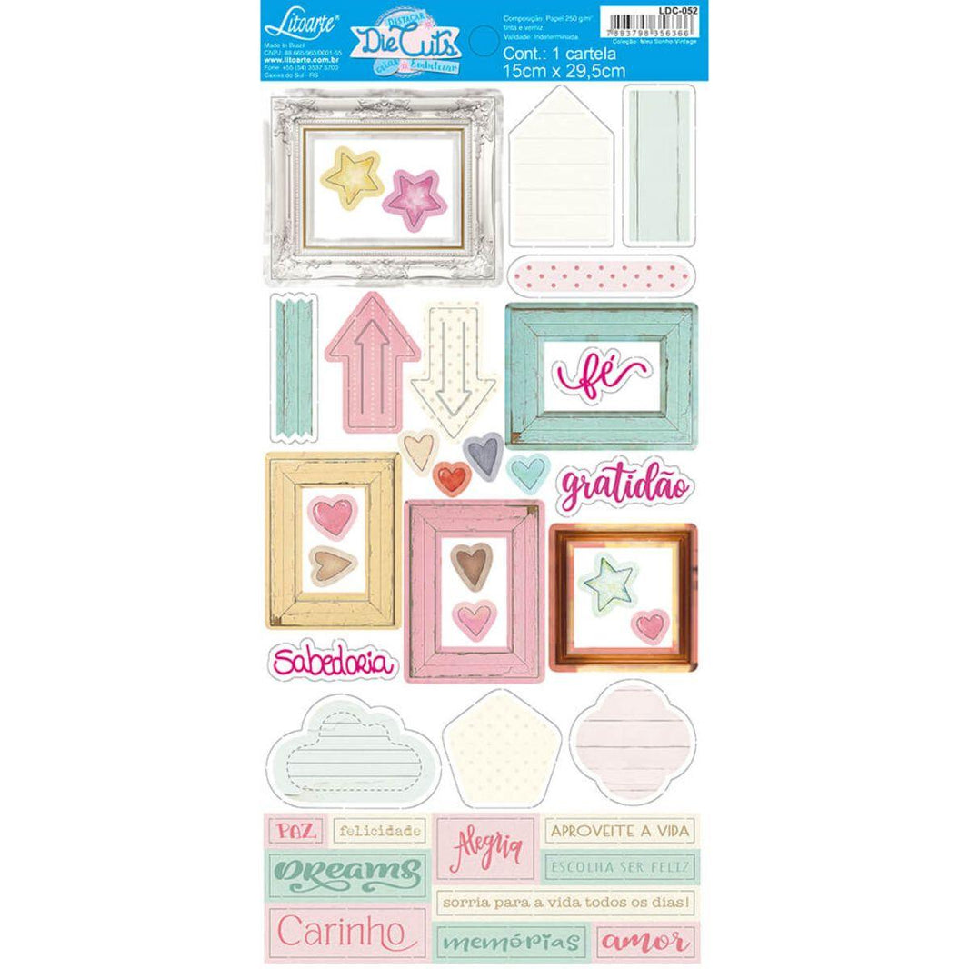 Apliques Die Cuts Litoarte LDC-052 15x29cm Meu Sonho Vintage II - Palácio da Arte