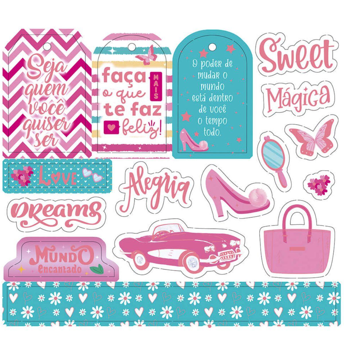 Apliques Die Cuts Litoarte LDCH-019 15x15cm Aventura Fashion Mundo Encantado - Palácio da Arte