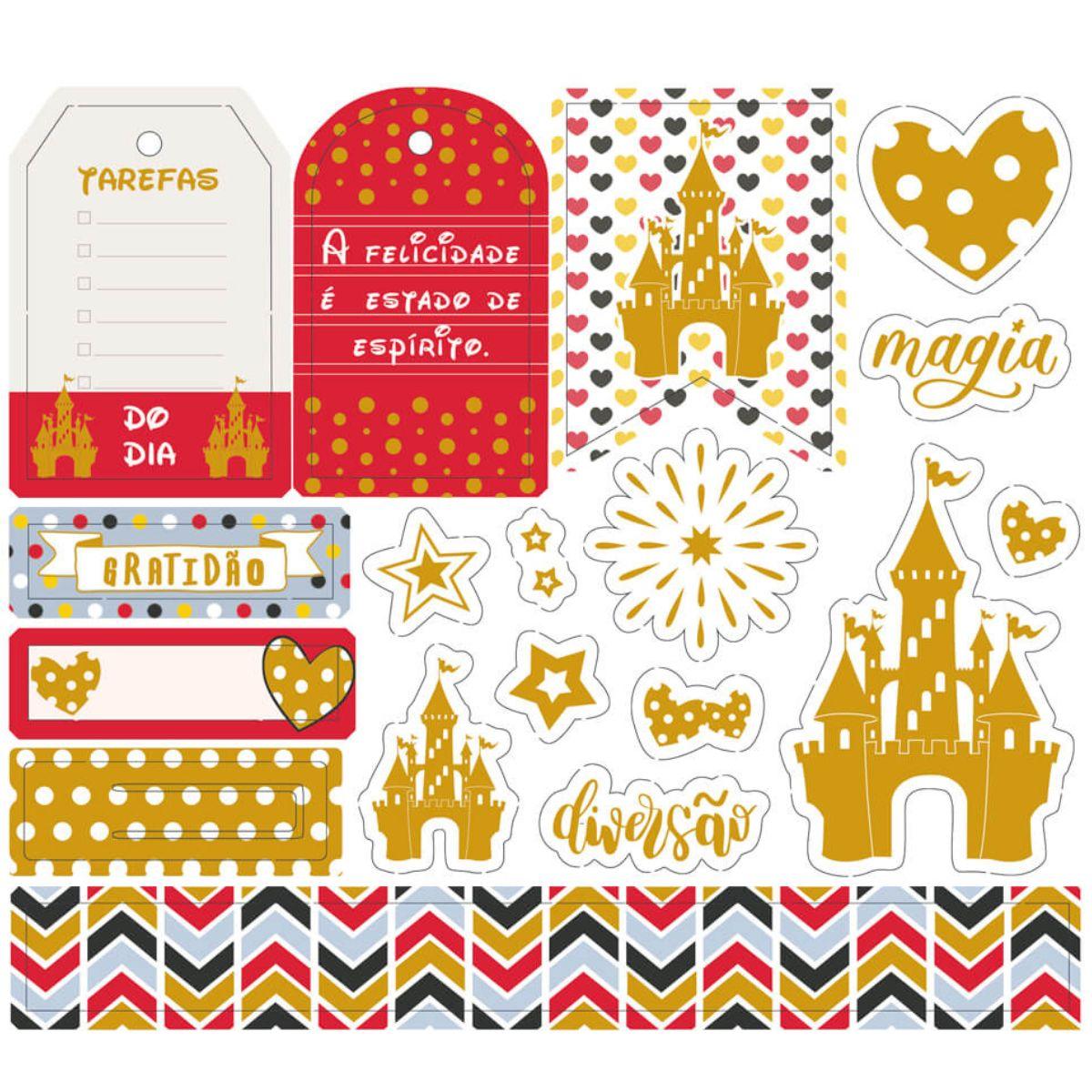 Apliques Die Cuts Litoarte LDCH-020 15x15cm Mundo Mágico Disney - Palácio da Arte