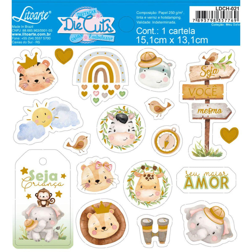 Apliques Die Cuts Litoarte LDCH-021 15x15cm Meu Safari Seja Você Mesmo - Palácio da Arte