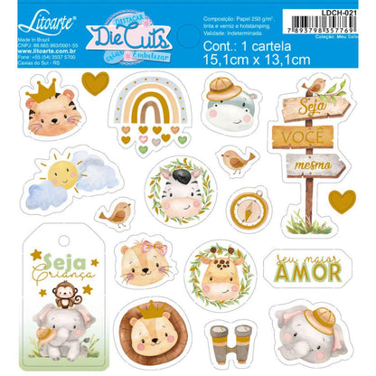 Apliques Die Cuts Litoarte LDCH-021 15x15cm Meu Safari Seja Você Mesmo - Palácio da Arte