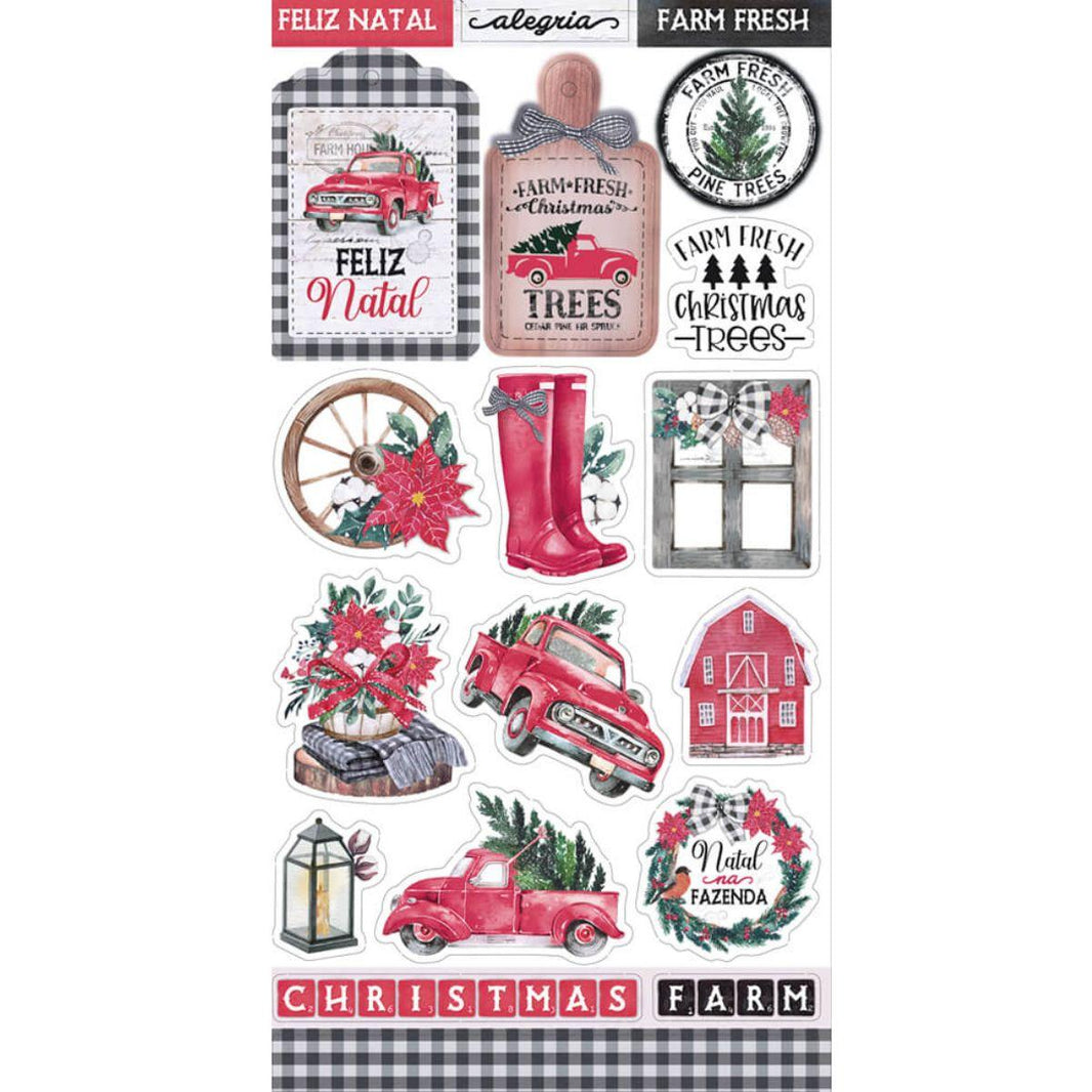 Apliques Die Cuts Litoarte LDCN-012 15x29cm Natal Farm - Palácio da Arte