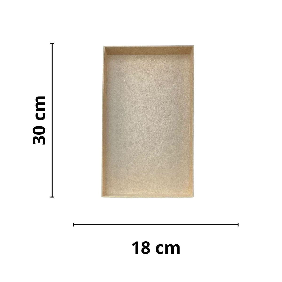 Bandeja em MDF 30x18x3cm Baixa Retangular - Palácio da Arte