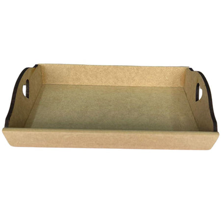 Bandeja em MDF 30x19x4cm Retangular com Alça Coração - Palácio da Arte