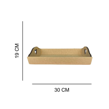 Bandeja em MDF 30x19x4cm Retangular com Alça Coração - Palácio da Arte