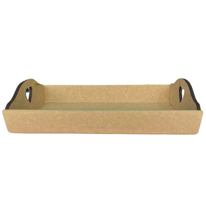 Bandeja em MDF 30x19x4cm Retangular com Alça Coração - Palácio da Arte