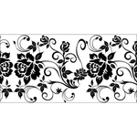 Barra Adesiva Litoarte BDA-IV-534 43,6x4cm Flor Preto e Branco - Palácio da Arte