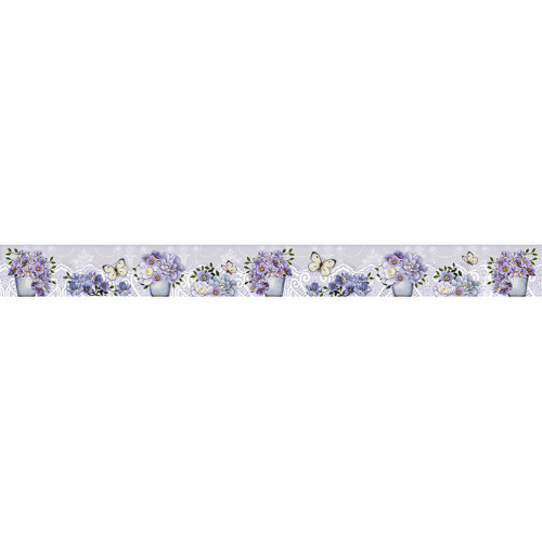 Barra Adesiva Litoarte BDA-IV-535 43,6x4cm Flores Roxa - Palácio da Arte