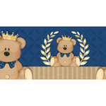 Barra Adesiva Litoarte BDA-IV-760 43,6x4cm Urso com Coroa Menino - Palácio da Arte