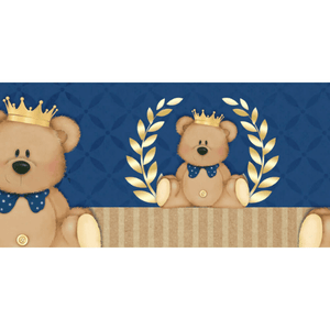 Barra Adesiva Litoarte BDA-IV-760 43,6x4cm Urso com Coroa Menino - Palácio da Arte