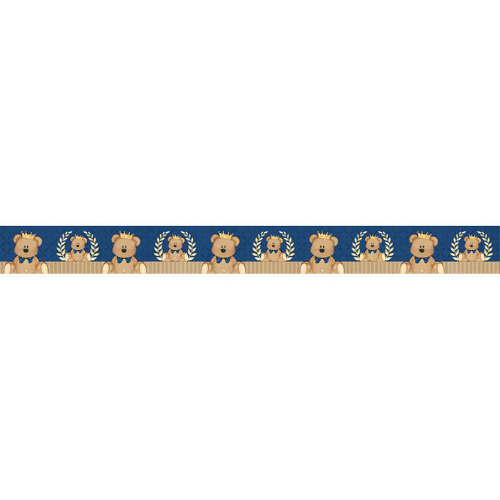 Barra Adesiva Litoarte BDA-IV-760 43,6x4cm Urso com Coroa Menino - Palácio da Arte