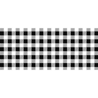 Barra Adesiva Litoarte BDA-IV-823 43,6x4cm Xadrez Preto e Branco - Palácio da Arte