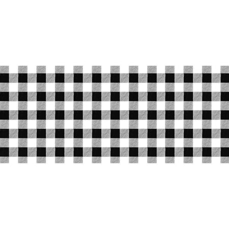 Barra Adesiva Litoarte BDA-IV-823 43,6x4cm Xadrez Preto e Branco - Palácio da Arte