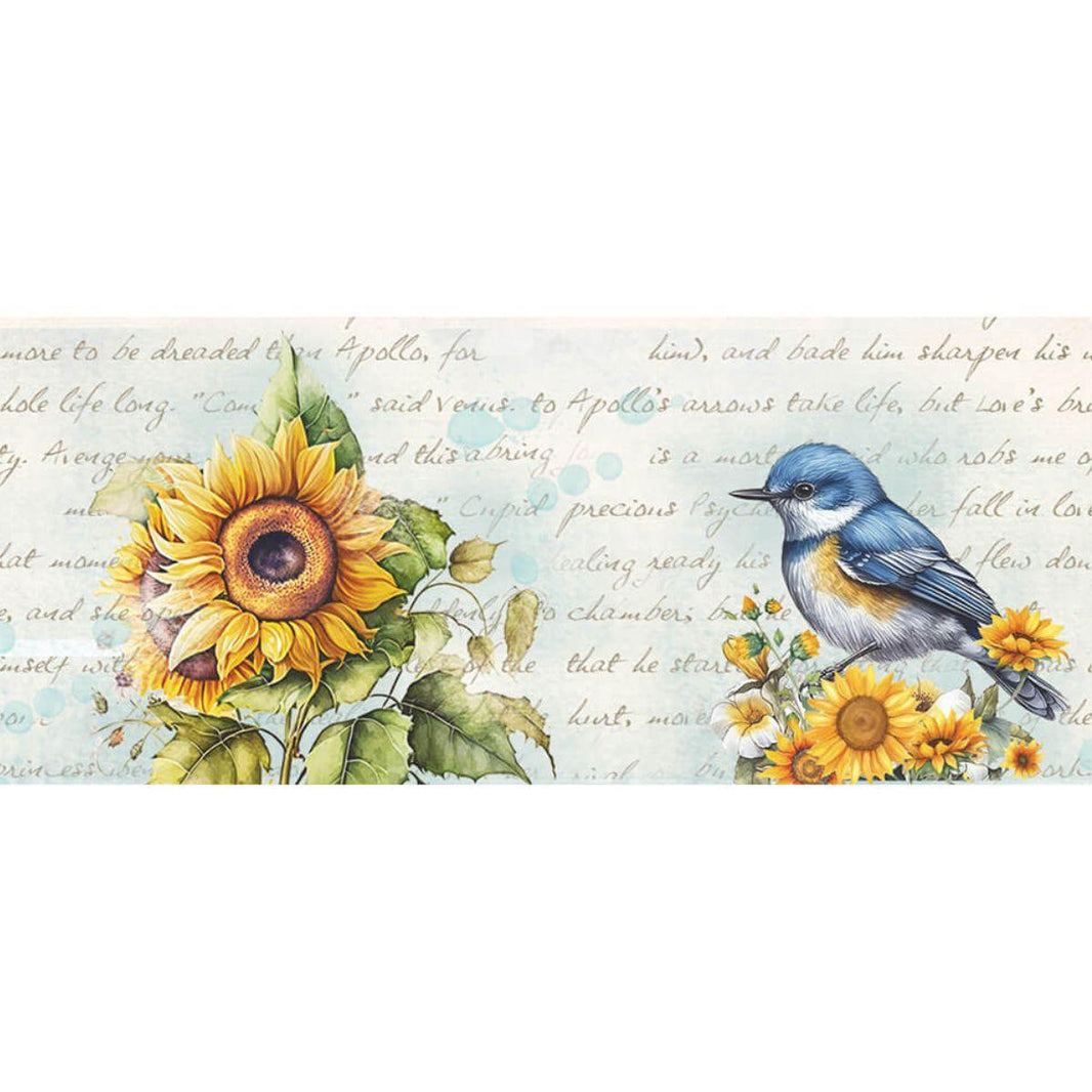 Barra Adesiva Litoarte BDA-IV-841 43,6x4cm Passarinho e Girassol Seja Luz - Palácio da Arte