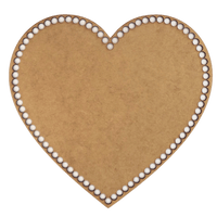 Base para Cesto de Crochê Coração 26cm em MDF - Palácio da Arte